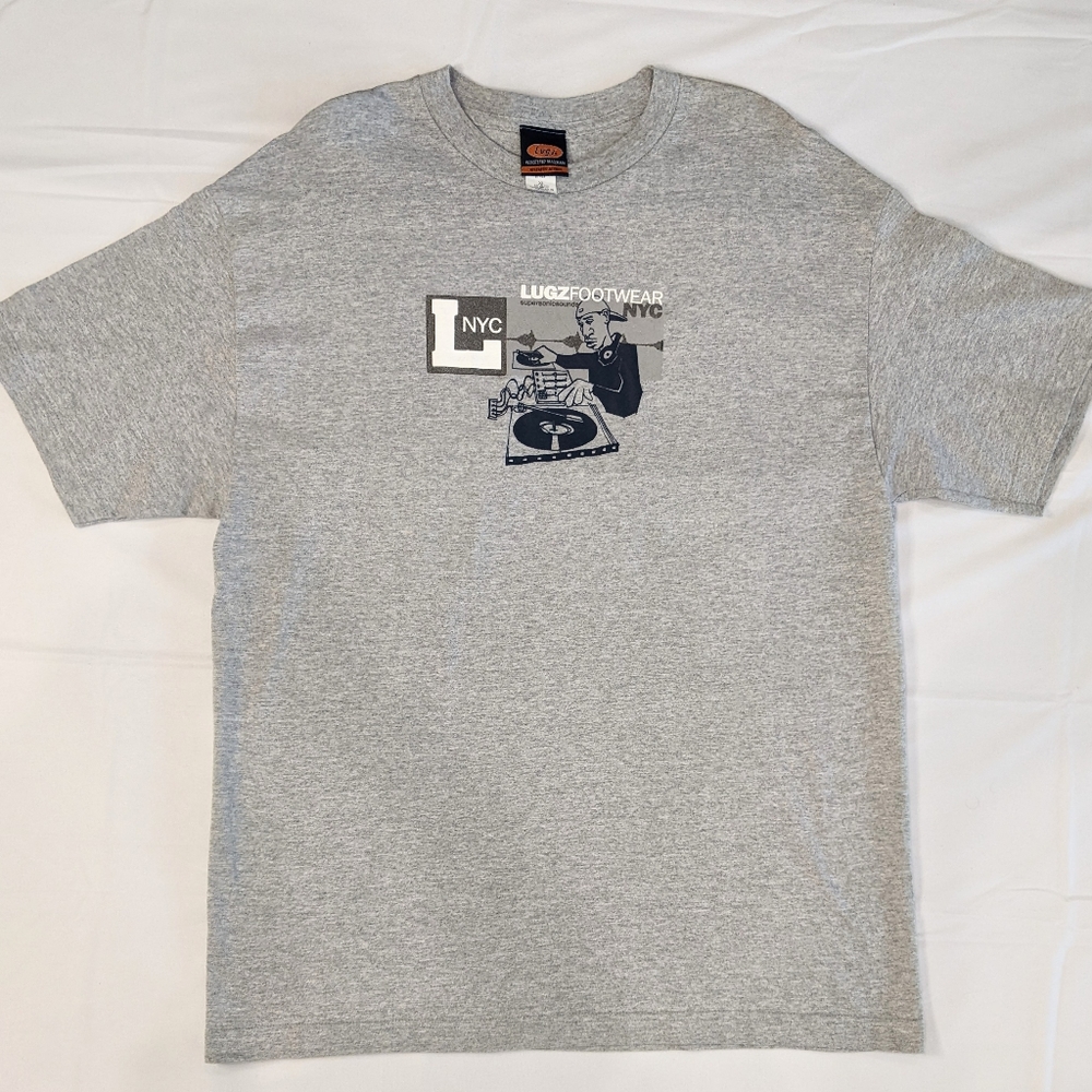 VINTAGE Lugz Footwear Brand 90s Y2K Grey Casual Urban Streetwear Retro XL Shirt